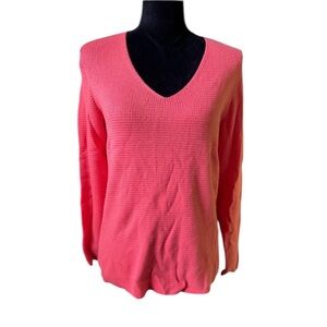 Caslon Womens Coral Rose V-Neck Sweater Nordstrom Small NWT